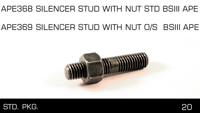 APE369-APE368 SILENCER STUD WITH NUT STD BSIII APE